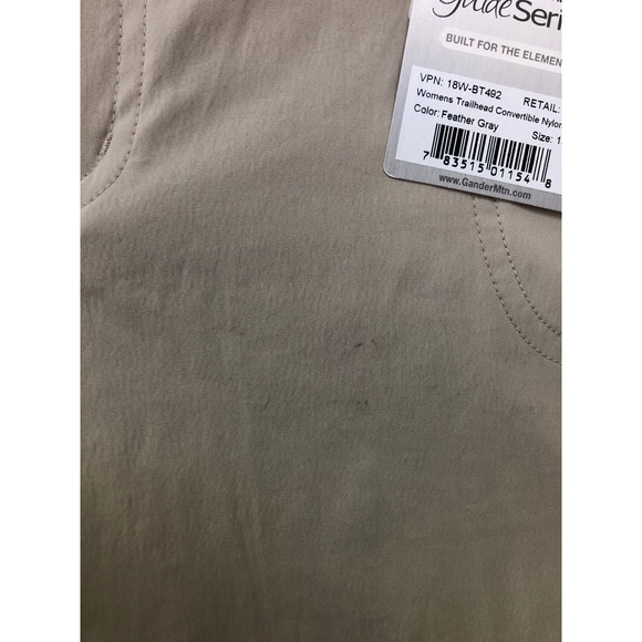 Guide Series Women's Trailhead Convertible Nylon Pants, Feather Gray/ Tan, Sz 18 - Picture 5 of 9